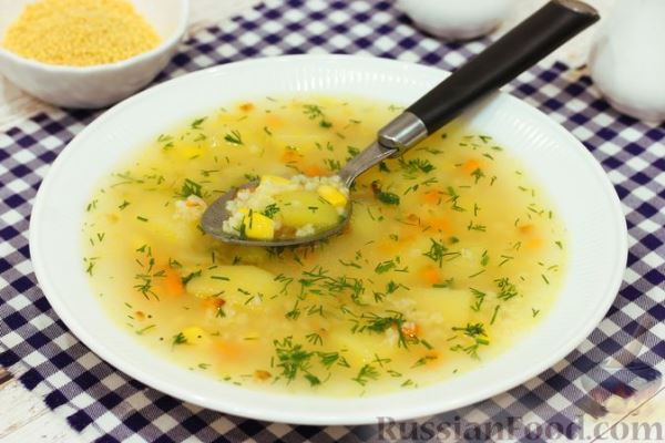 Суп с пшеном и кукурузой